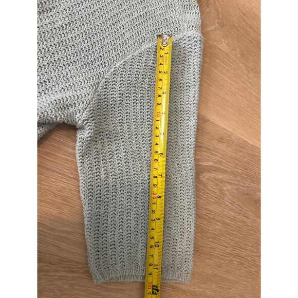 Eileen Fisher Blue Linen Silk Open Front 3/4 Sleeve Cardigan Size Small Pockets - Picture 6 of 6